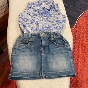 Cherokee Blue Floral Button-Down Shirt